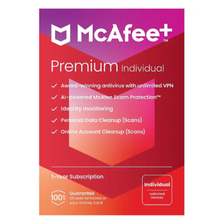 McAfee+ Premium Individual – Unlimited Devices, Product Key Card