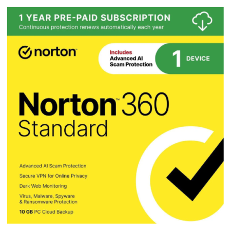 Newegg Exclusive Norton 360 Standard 2026 for 1 Device, 15 Months